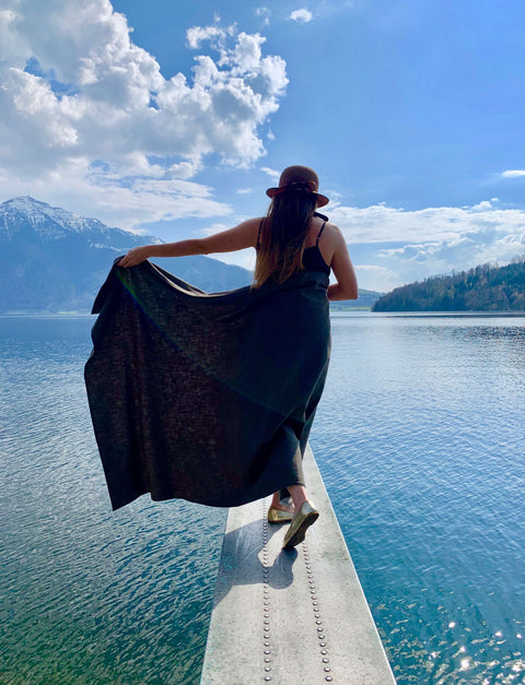 Badetuch, Strandtuch, Liegetuch, Tuch, Handtuch, Leinen, Yogatuch, Stoff, Le Savon, lesavon.ch, Bergsee, See, Wasser, Berge