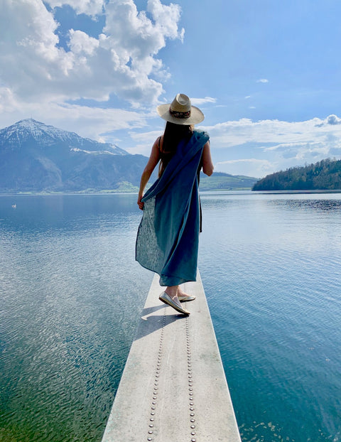 Badetuch, Strandtuch, Liegetuch, Tuch, Handtuch, Leinen, Yogatuch, Stoff, Le Savon, lesavon.ch, Bergsee, Berge, Schweiz, Swiss, Wasser, Suisse