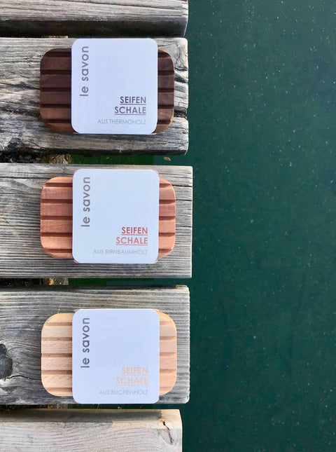 Seifenschale, Seifenablage, Holzseifenschale, Wooden Soap Dish, Thermoholz, Buchenholz, Birnbaum