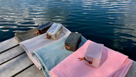 Necessaire le savon waschbares Papier uashmama, Leinentuch, Washed Linen, Leinen, Naturfaser, Badetuch, Strandtuch, Liegetuch, Frankreich, Made in France, Made in Italy